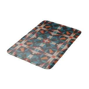 Native American Indian Modern Mosaic Tribe Pattern Bath Mat