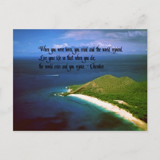 Native American Indian Proverb Postcard (Front)