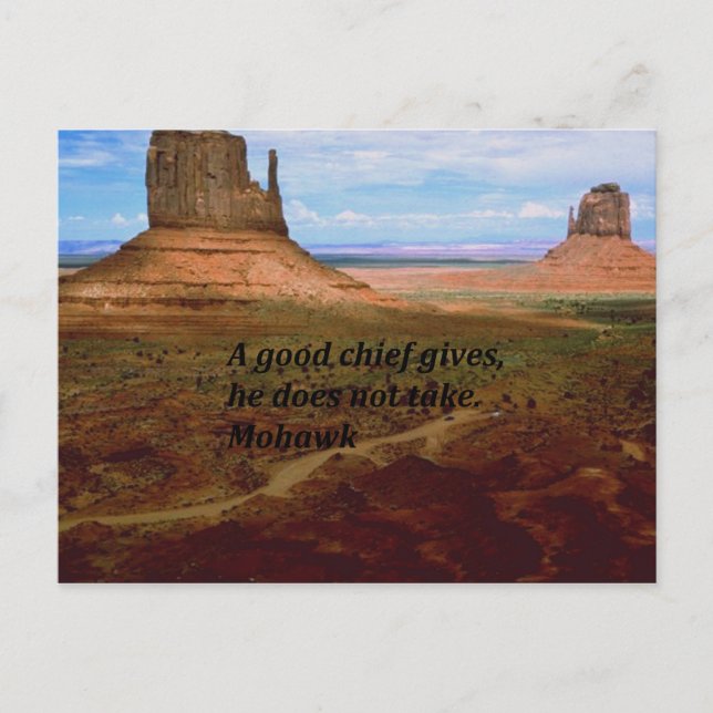 Native American Indian Proverb Postcard (Front)