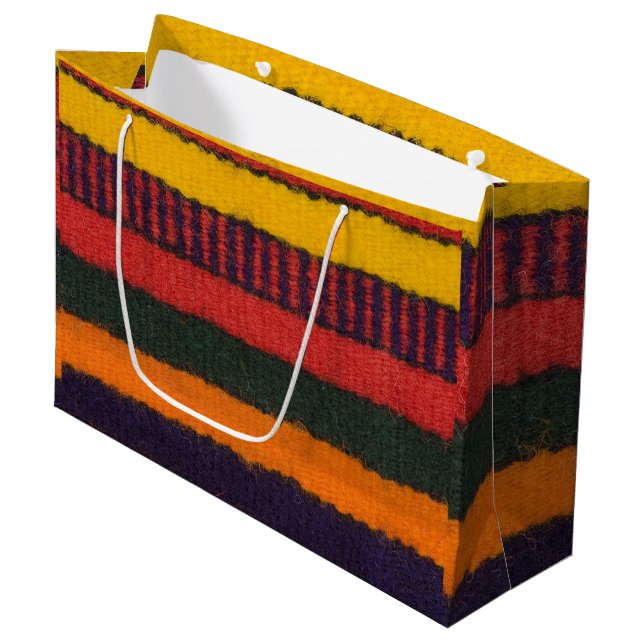 Native American Indian rainbow colour Large Gift Bag (Front Angled)