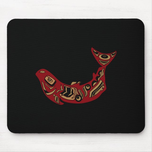 Native american indian salmon fish totem pacific mouse pad (Front)