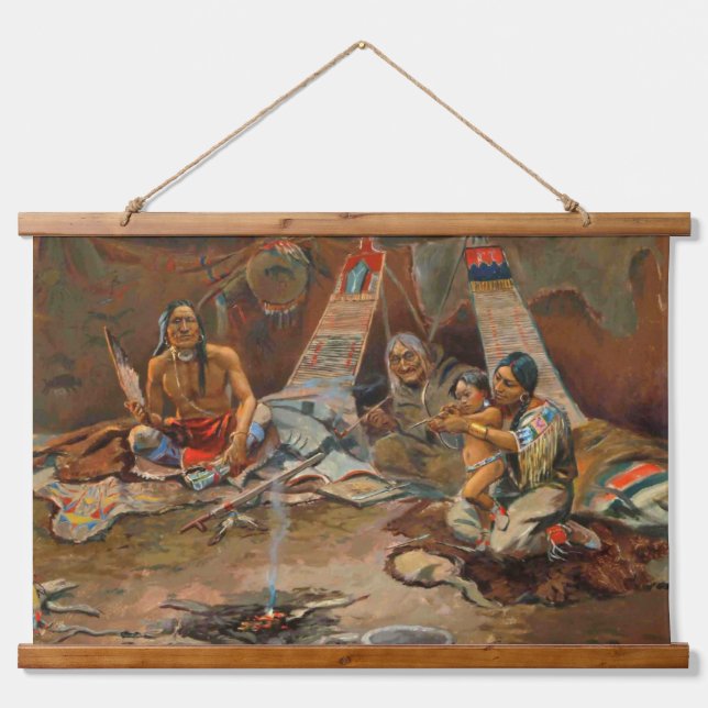Native American Indian Southwest Art Wall Hanging Tapestry (Front)