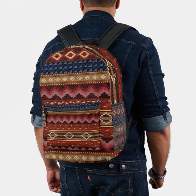 Native American Indian Southwest Colourful Pattern Printed Backpack (Insitu (Model))