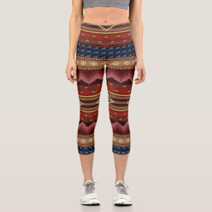 Native American Indian Southwest Gym Girls/Womens Capri Leggings
