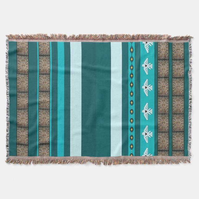 Native American Indian Thunderbird Throw Blanket (Front)