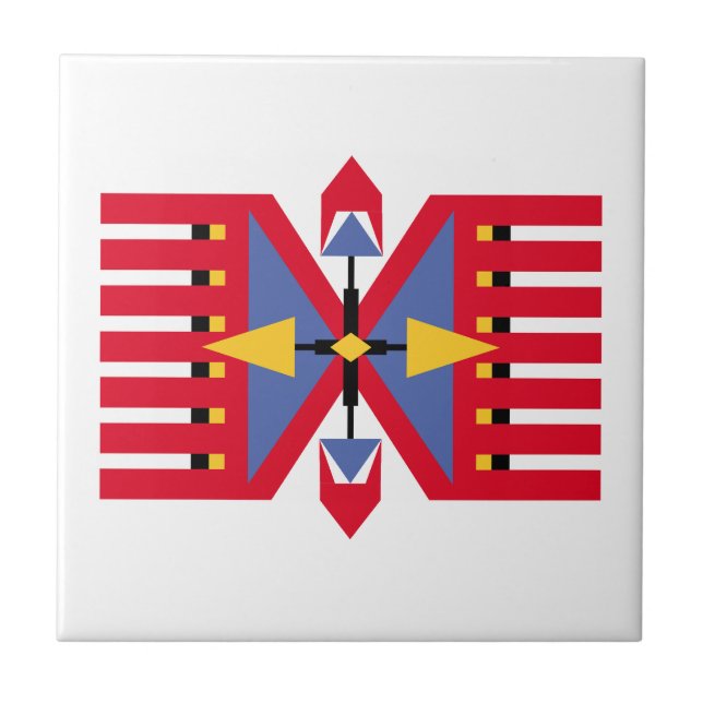 native american indian traditional textile motif s tile (Front)