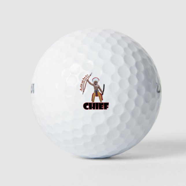 Native American Indian tribal chief figure design Golf Balls (Front)