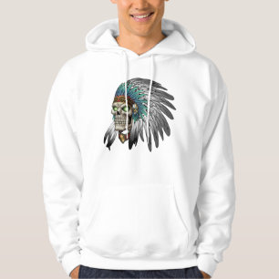 Native American Indian Tribal Gothic Skull Hoodie