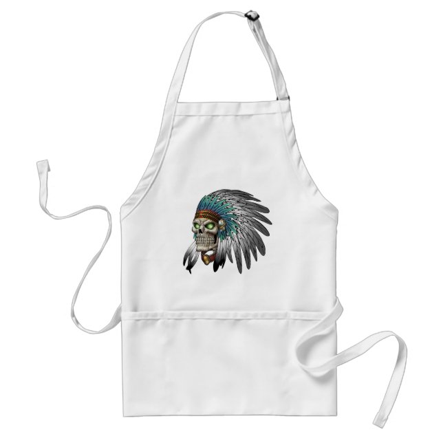 Native American Indian Tribal Gothic Skull Standard Apron (Front)