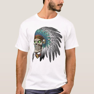 Native American Indian Tribal Gothic Skull T-Shirt