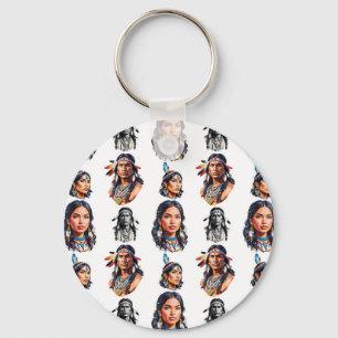 Native American Indian Tribe Pattern Design Key Ring
