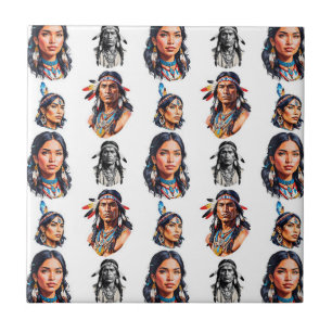 Native American Indian Tribe Pattern Design Tile