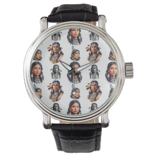 Native American Indian Tribe Pattern Design Watch