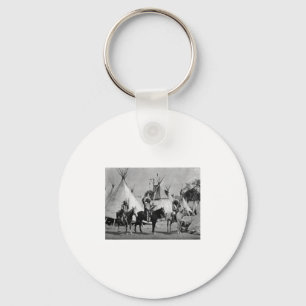 Native American Indian Vintage Portrait Key Ring