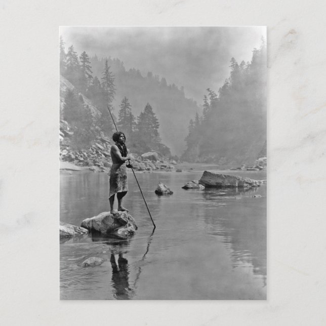 Native American Indian Vintage Portrait Postcard (Front)