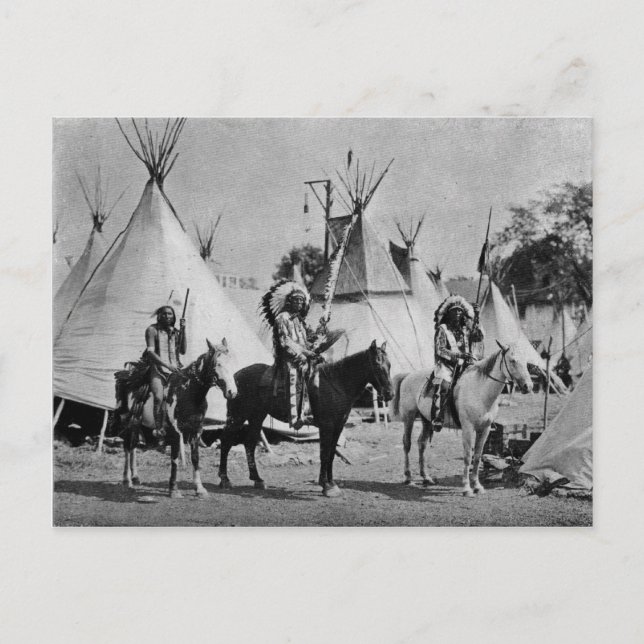 Native American Indian Vintage Portrait Postcard (Front)