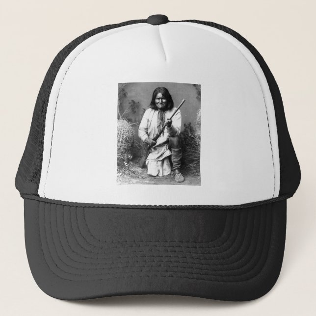 Native American Indian Vintage Portrait Trucker Hat (Front)