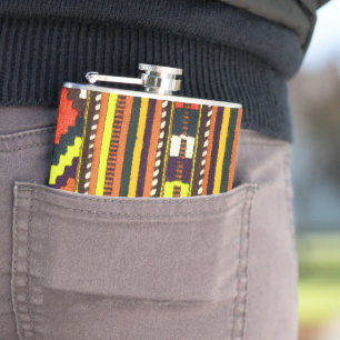 Native American Indian yellow design Hip Flask