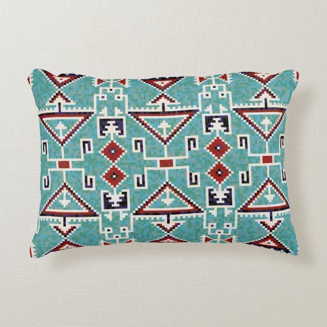 Native American Indians Navajo Pattern Decorative Cushion (Front)