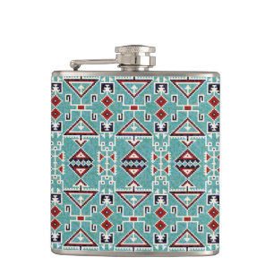Native American Indians Navajo Pattern Hip Flask