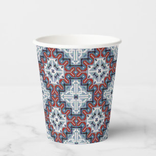Native American Indians Navajo Pattern Paper Cups