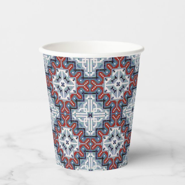 Native American Indians Navajo Pattern Paper Cups (Front)