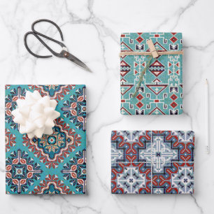 Native American Indians Navajo Patterns Wrapping Paper Sheet