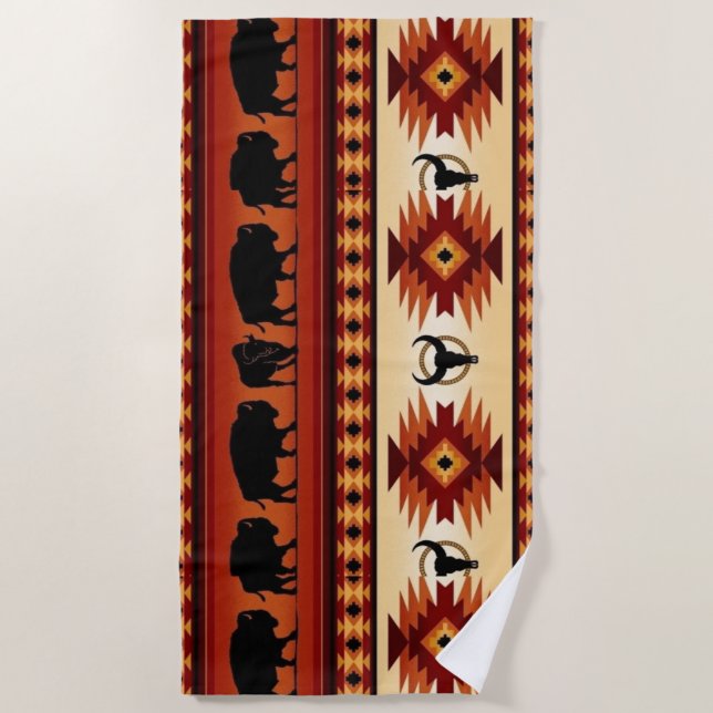 Native American Indigenous Beach Towel (Front)
