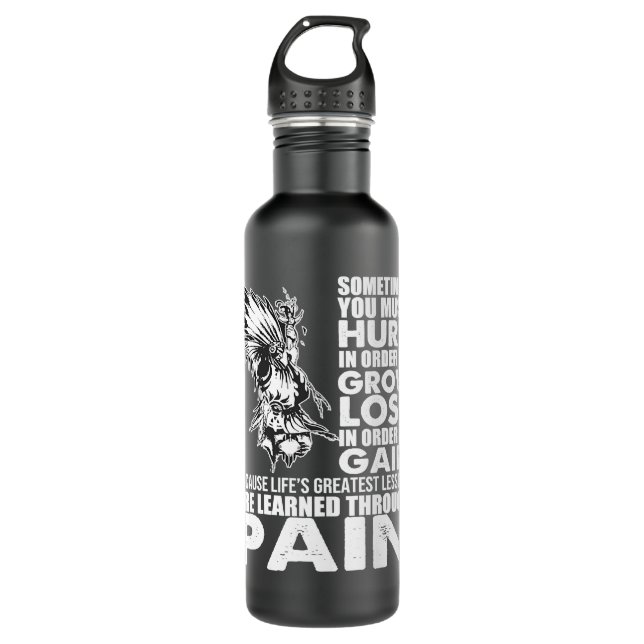 Native American Indigenous INSPIRED CHIEF. PAIN na 710 Ml Water Bottle (Front)