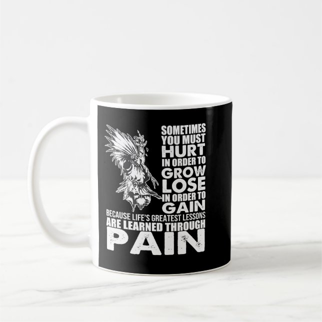 Native American Indigenous INSPIRED CHIEF. PAIN na Coffee Mug (Left)