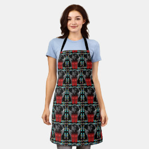 Native American Indigenous MMIW Black Pattern Apron