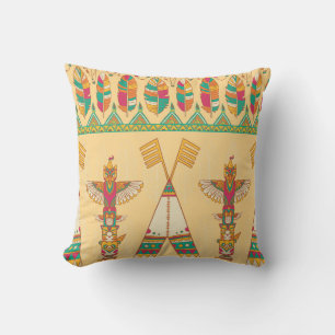 Native American Indigenous Ornamental Background. Cushion