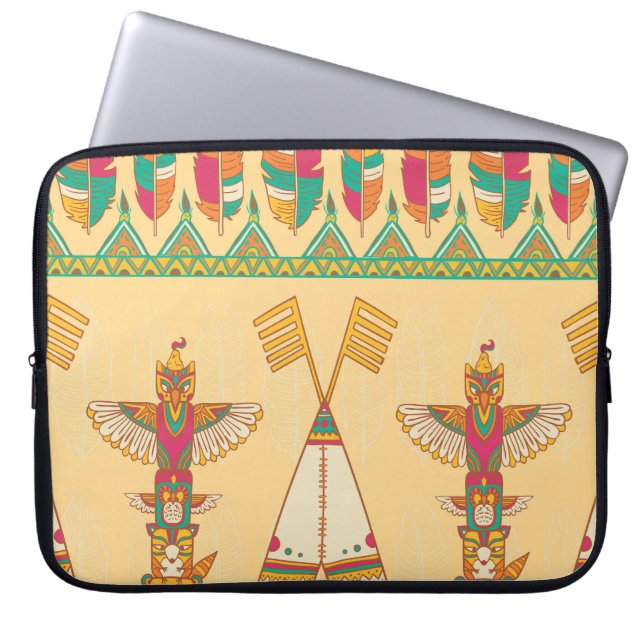 Native American Indigenous Ornamental Background. Laptop Sleeve (Front)