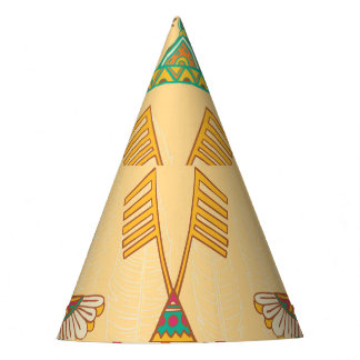 Native American Indigenous Ornamental Background. Party Hat