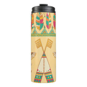 Native American Indigenous Ornamental Background. Thermal Tumbler