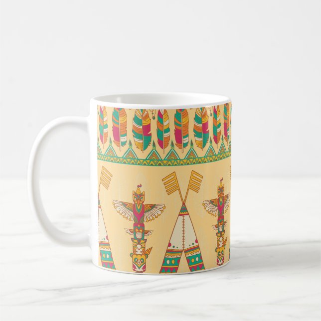 Native american indigenous ornamental seamless pat coffee mug (Left)
