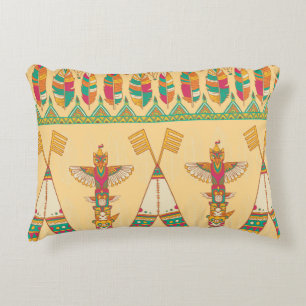 Native american indigenous ornamental seamless pat decorative cushion