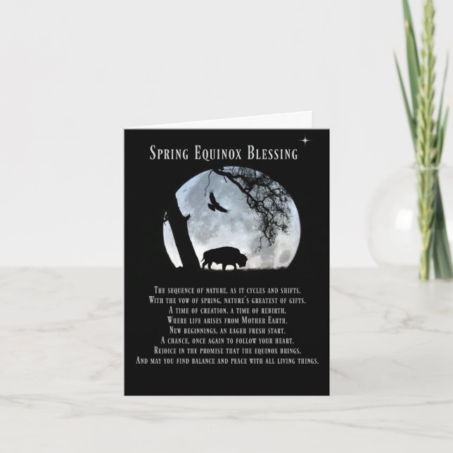 Native American Inspired Spring Equinox Blessings Card (Front)