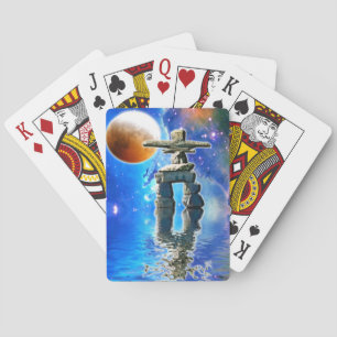Native American Inuit Eskimo Inukshuk Playing Cards