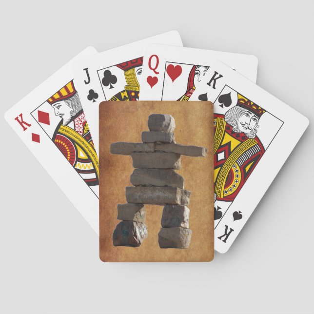 Native American Inuit Eskimo Inukshuk Playing Cards (Back)