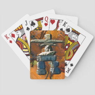 Native American Inuit Eskimo Inukshuk Playing Cards