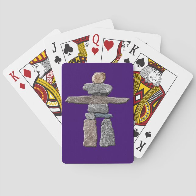 Native American Inuit Eskimo Inukshuk Playing Cards (Back)