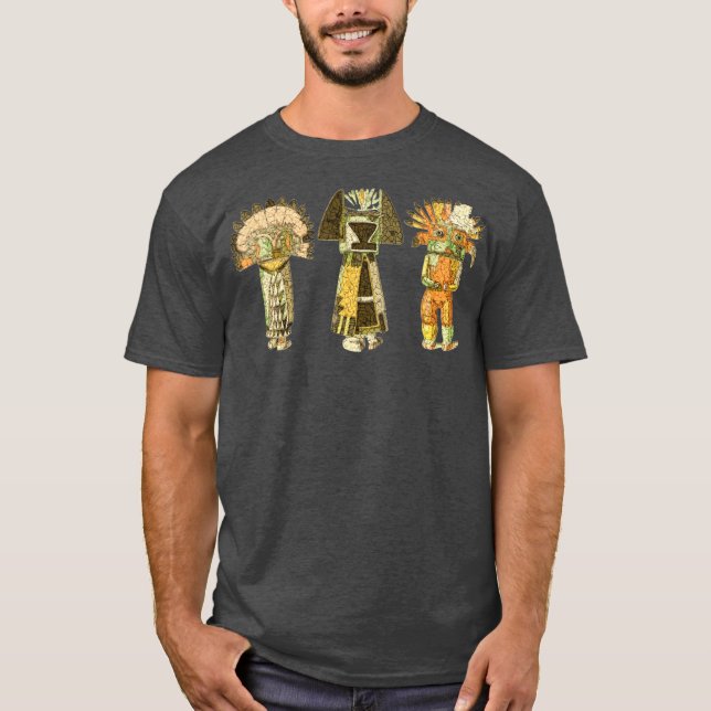 Native American KACHINA DOLLS abstract grunge T-Shirt (Front)
