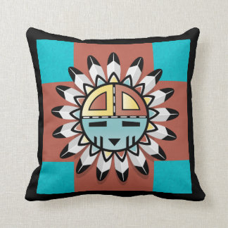Native American Kachina Sun Shield Pillow