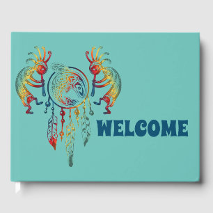 Native American Kokopelli Whale Dreamcatcher 1 Guest Book