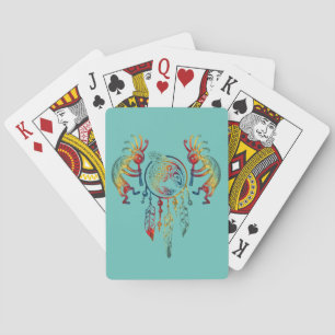 Native American Kokopelli Whale Dreamcatcher 1 Playing Cards