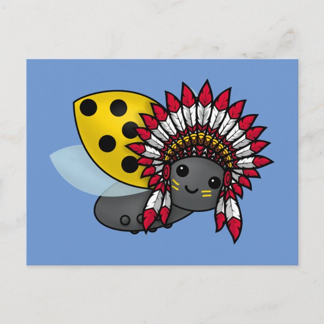 Native American Ladybug Postcard (Front)