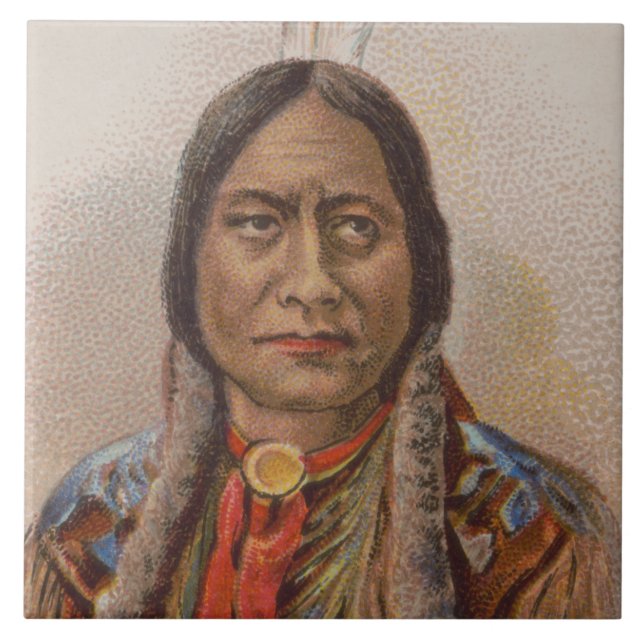 Native American: Lakota Sitting Bull, Smoking Ad Tile (Front)