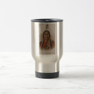 Native American: Lakota Sitting Bull, Smoking Ad Travel Mug