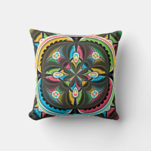 Native American Mandala Colorful Abstract art Cushion